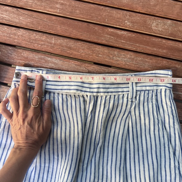 Madewell Harlow Wide Leg Pant 100% Linen Bluestone Stripe Size 2 - Picture 6 of 7